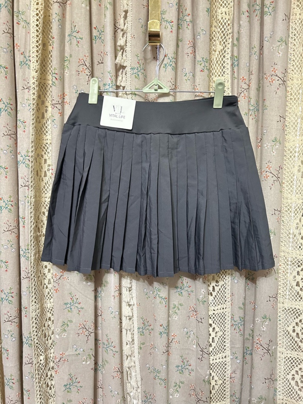 Vital Life Black‎ Pleated Tennis Skort Activewear Size L NWT